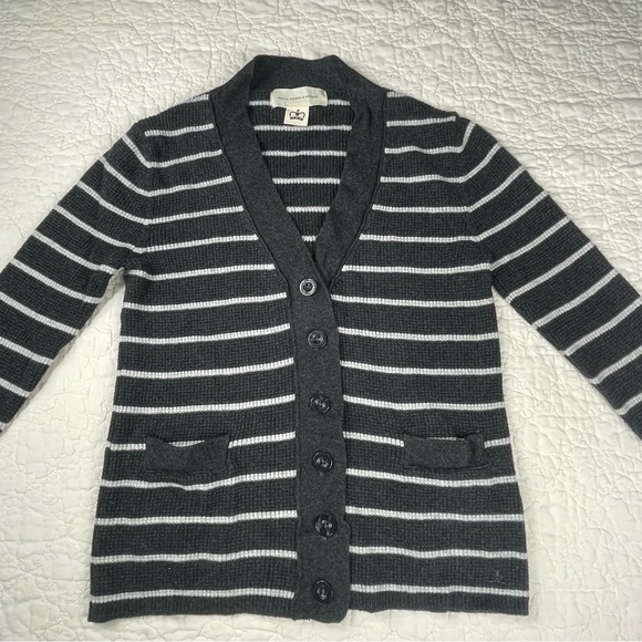 💖5/$25 Paula Cahen D’anvers Cashmere Cotton Blend Cardigan Sweater Striped Sz 1 - Picture 3 of 11